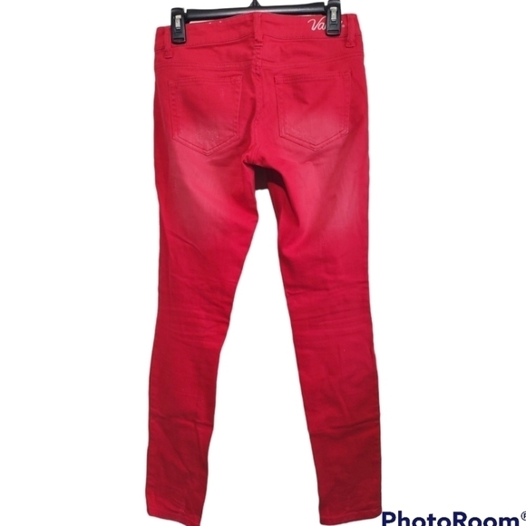Vanity Harlow red jeans size 2/4 or size 26/31 destructed distressed Like New - Picture 2 of 7